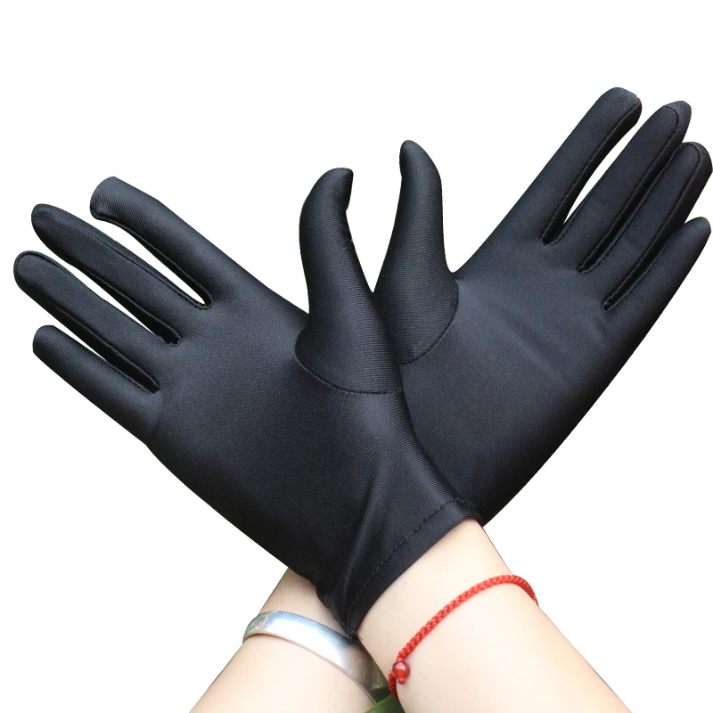 Women Gloves Spring Summer Ceremonial Thin Short Elastic Spandex Gloves Female Dance Tight Jewelry Mittens NGRH2619