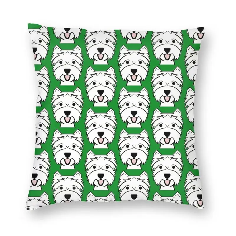 West Highland White Terrier Puppy Cushion Cover Sofa Living Room Westie Dogs Square Pillow Cover 40x40cm