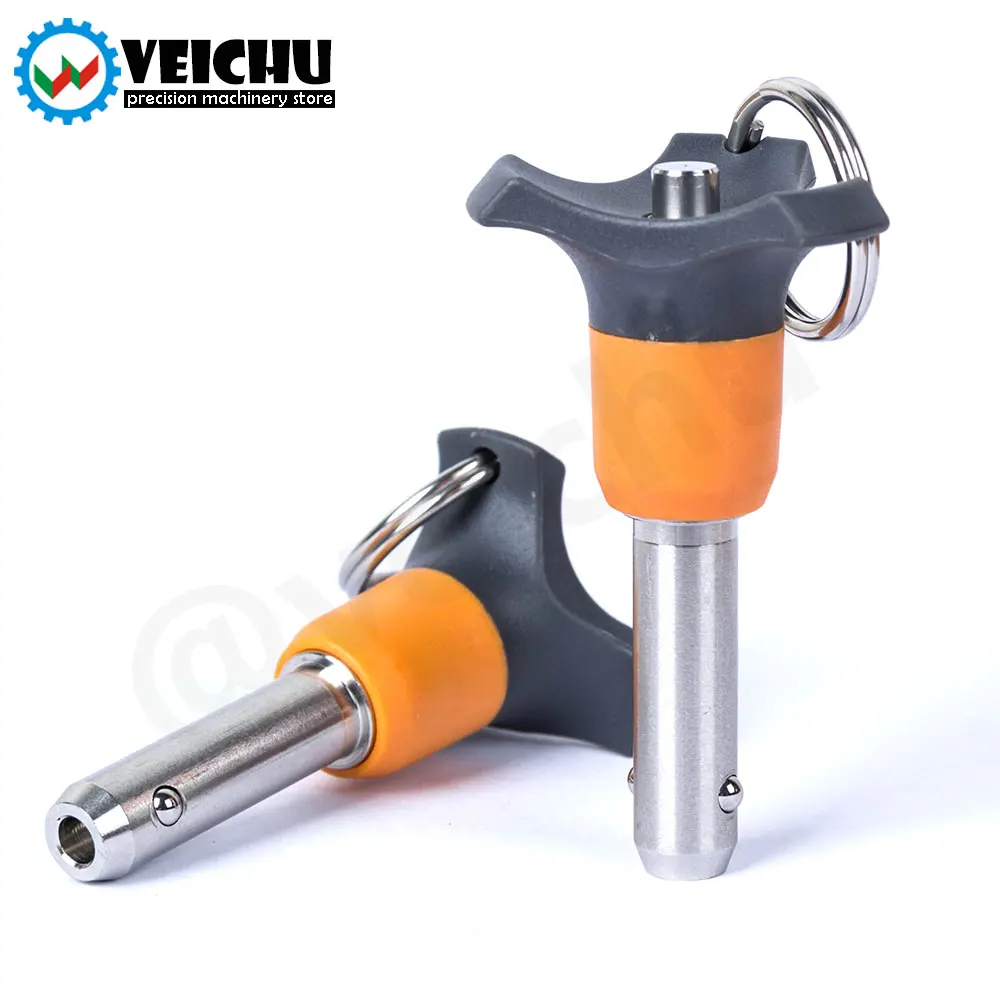 VCN120  1pcs  Plastic Knob Quick Release And Fasten Pins Self-Locking Ball Lock Pins Detent Pin With Button Handle