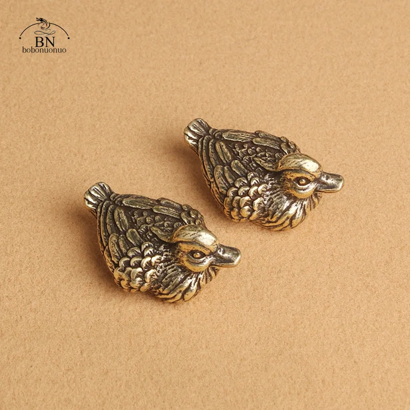 2026 new Retro Delicate Mandarin Duck Figurines Unique Solid Copper Animal Crafts Household Decorations for Wedding Party