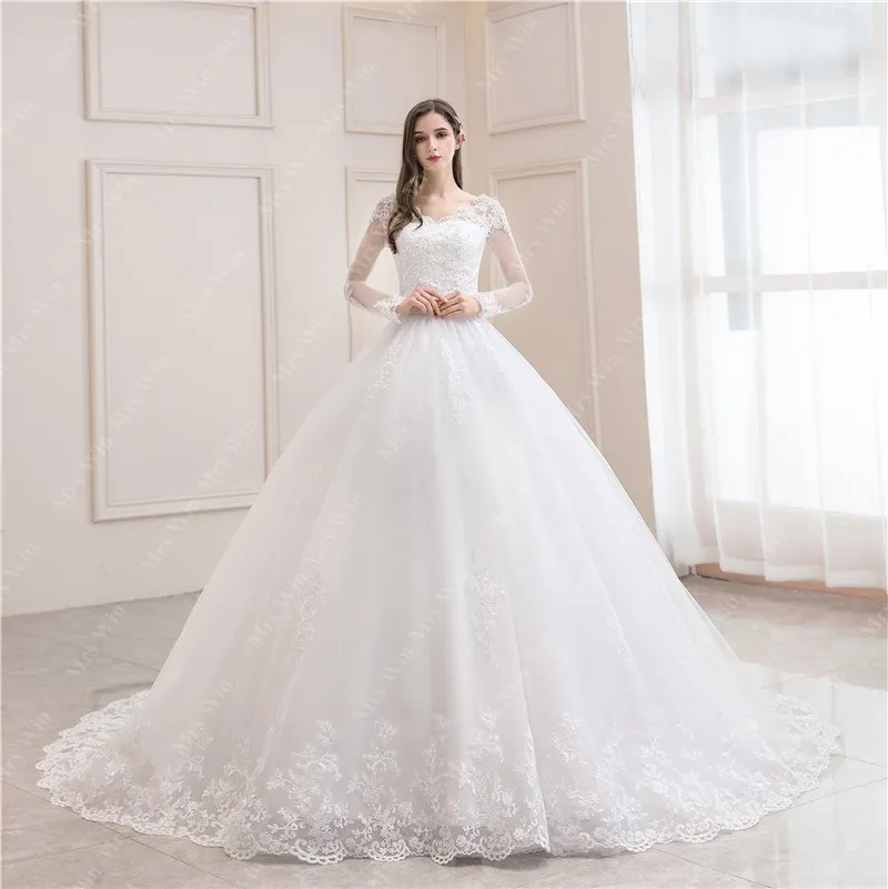 2024 Wedding Dress Off The Shoulder Vestido De Noiva Wedding Gown Train Bridal Tulle Mariage Clear Stock Size 6