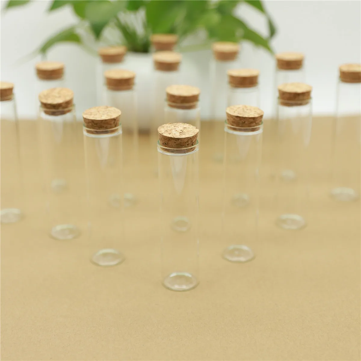 6 Pieces 30*120mm 60ml Glass Jars Test tube Cork Glass Bottle Stopper Spicy Storage Bottles Container Vials DIY Craft