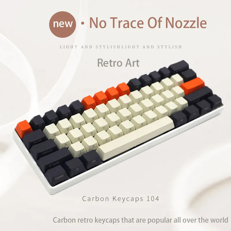 Carbon PBT Sublimation Keycap 108/104/87 Keys Side/Positive/Blank Engraved Keycaps For Ikbc Cherry MX Annie Mechanical Keyboard