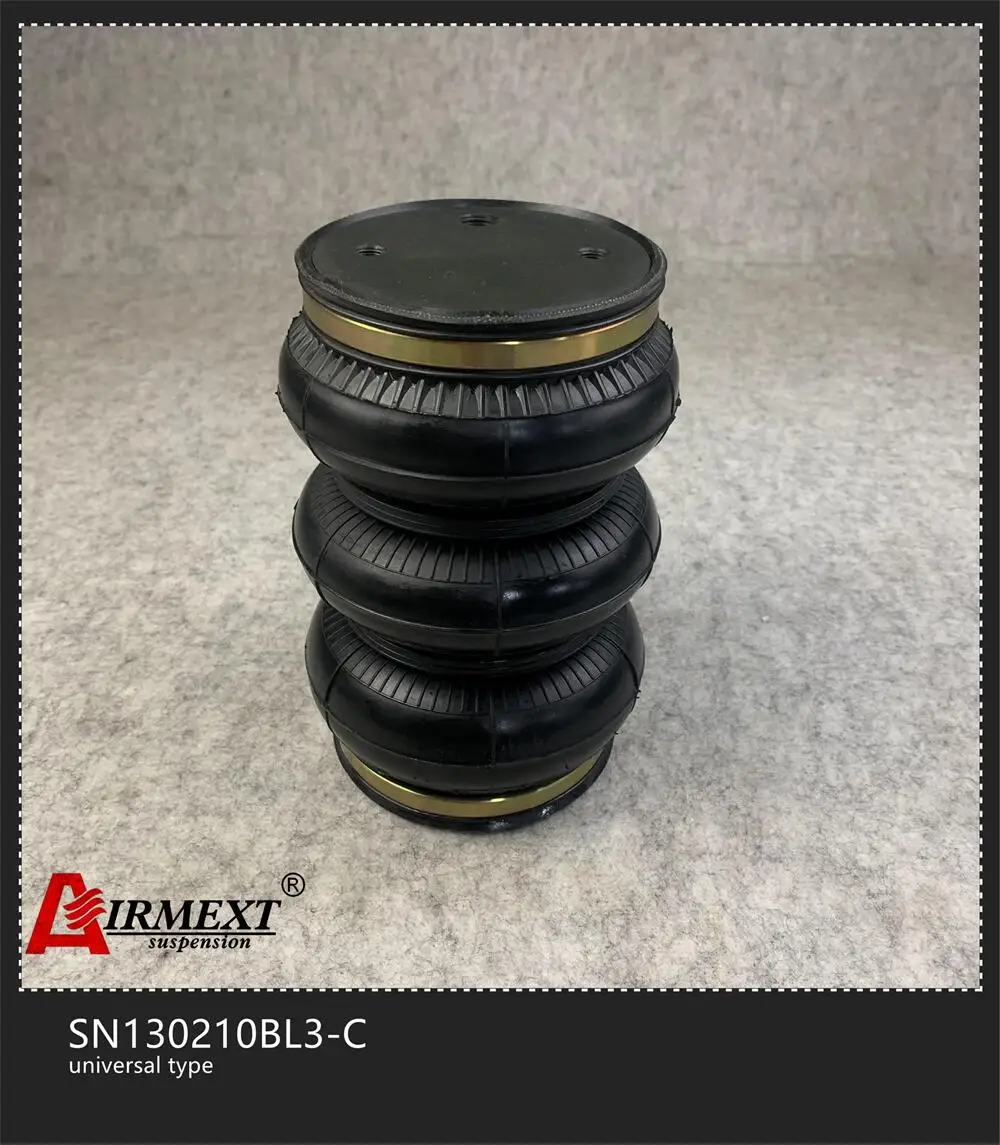 AIRMEXT SN130210BL3-C / CLOSED encplate triple air suspension /airspring bellow rubber airspring airride shock absorbe