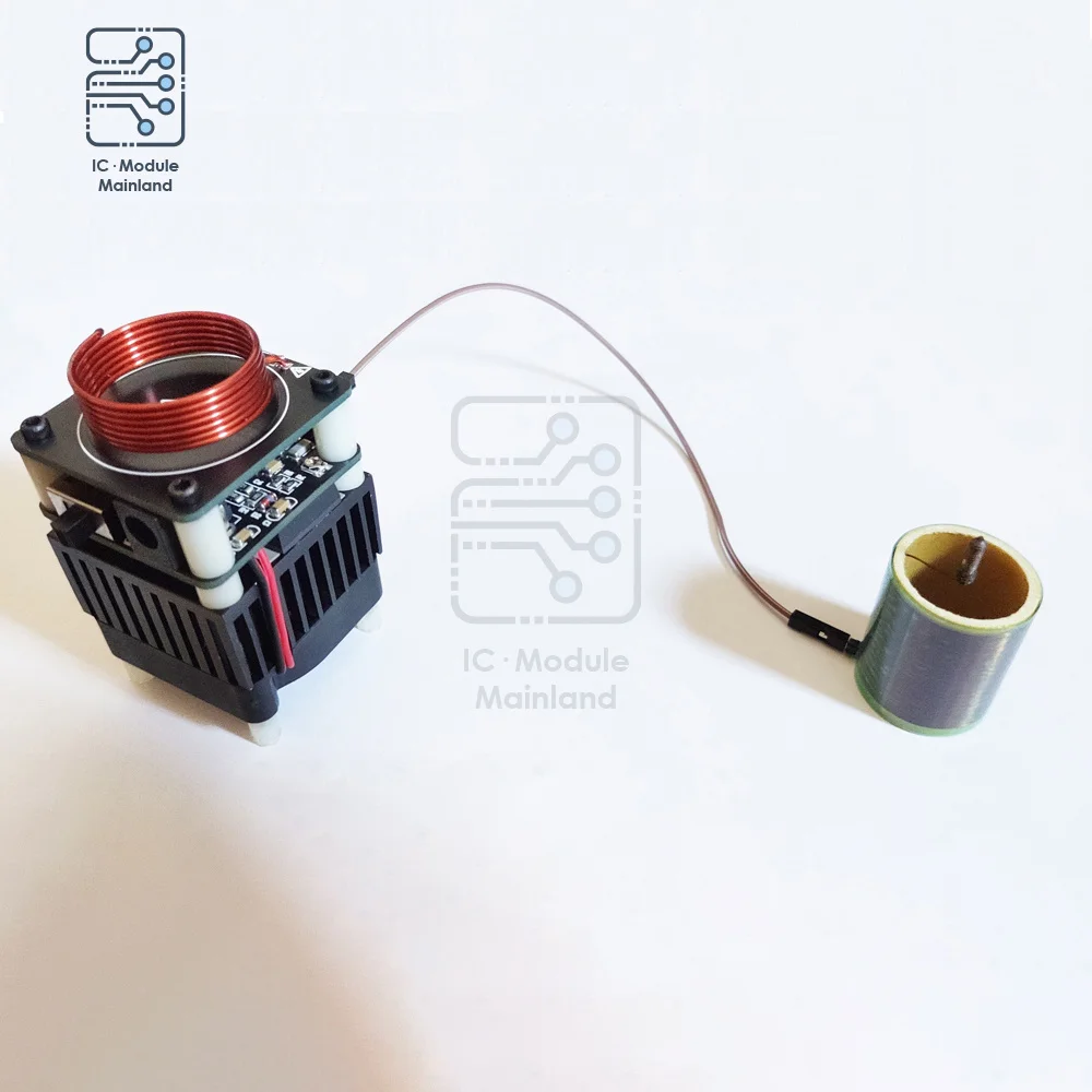 Mini cewka tesli elektroniczny zestaw do majsterkowania wysokiej częstotliwości HFSSTC świeca elektroniczna plazma płomień impuls napięcia DC 36V-48V EU/US wtyczka
