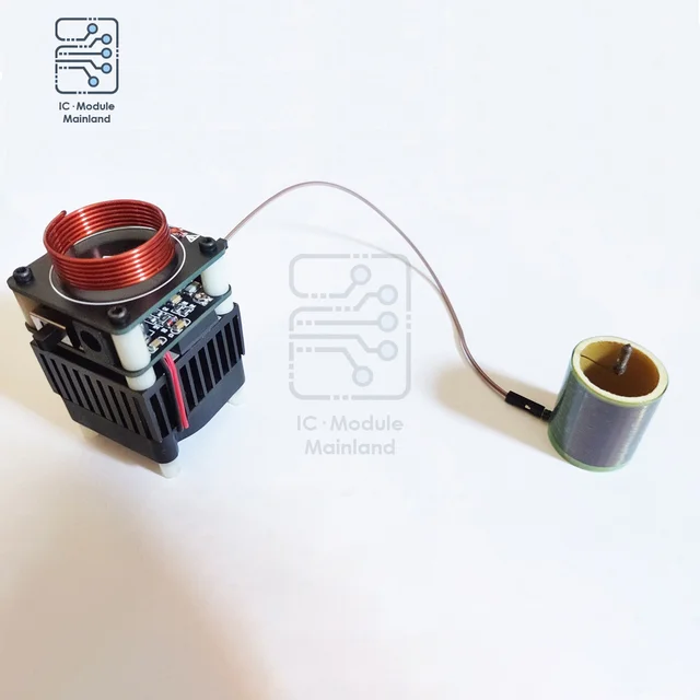 Mini cewka tesli elektroniczny zestaw do majsterkowania wysokiej częstotliwości HFSSTC świeca elektroniczna plazma płomień impuls napięcia DC 36V-48V EU/US wtyczka
