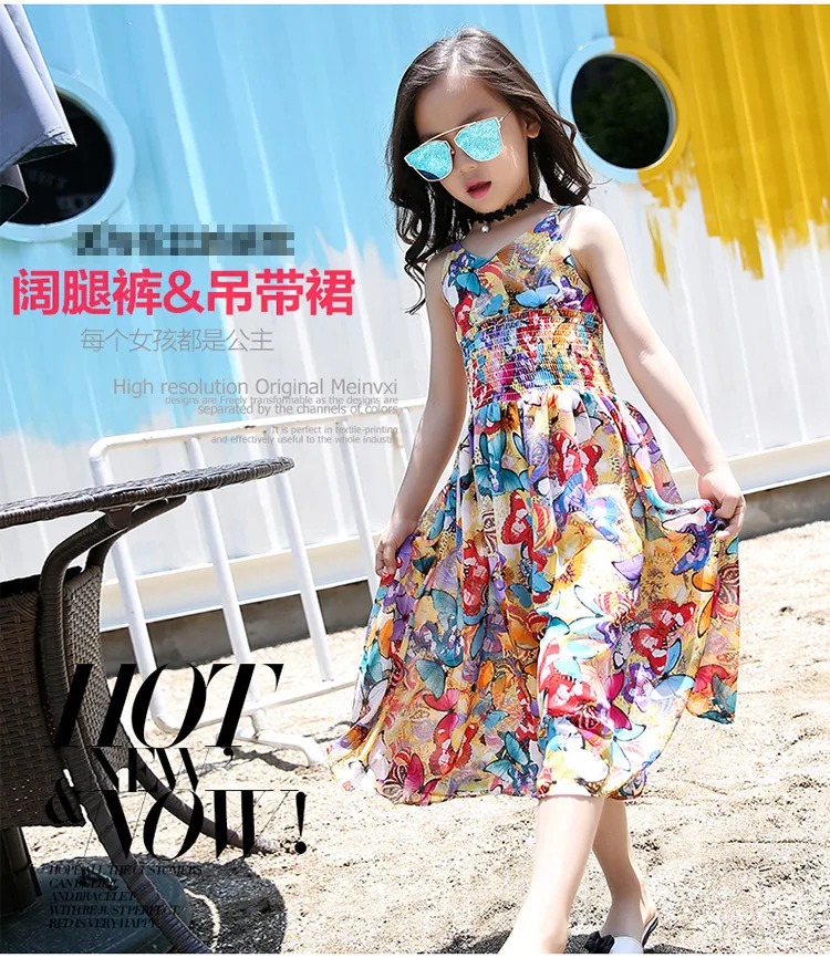 Children Girls Summer Floral Bohemia Beach Jumpsuit For Girls Baby Clothing Kids Overalls Jumpsuits 5 6 7 8 9 10 11 12 Years 38