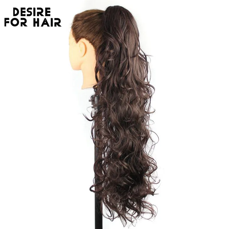 

Desire for hair 30inch long 200g high temperature synthetic curly ponytail hair extensions with claw clip hairpieces for women