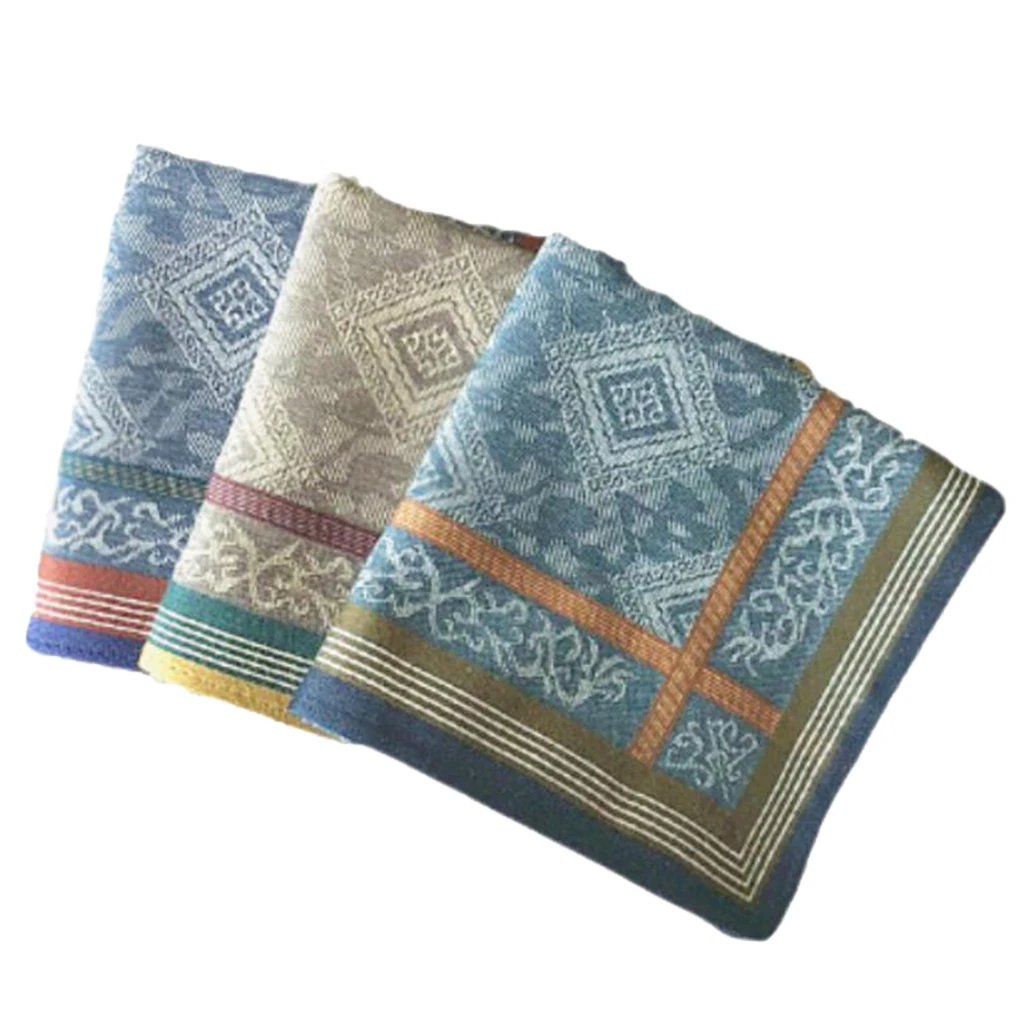 3 Pcs Heren Plaid Bruiloft Zakdoeken 100% Katoen Man Pocket Handdoek Plein Hanky 43X43 Cm