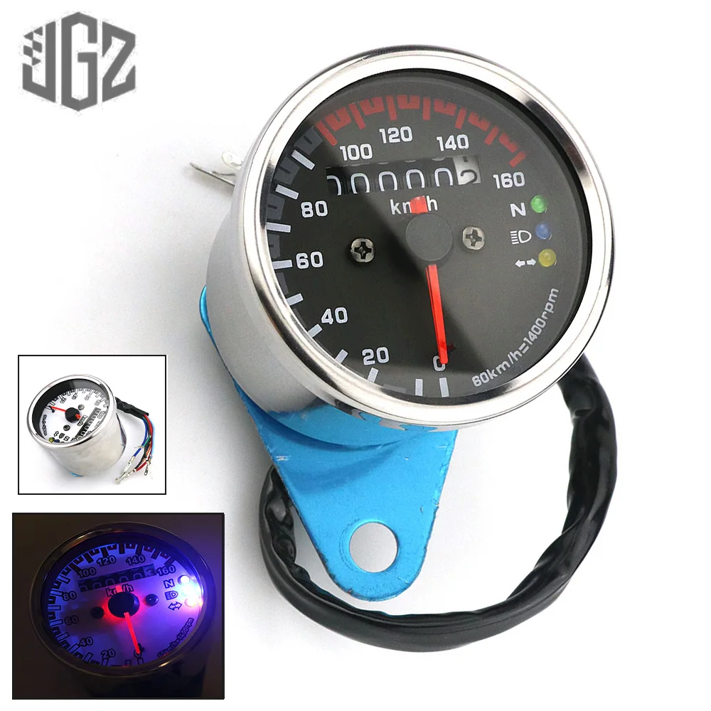 Motorcycle Speedometer Stainless Steel Instrument Tachometer LED Indicator Odometer 12V Universal for DUCATI YAMAHA KTM HARLEY