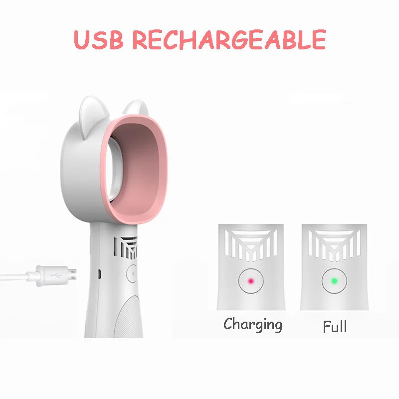 Mini Bladeless Portable Fan Cute Cat Hand held USB Rechargeable 2000mAh Fans for Home Outdoor Ventilador Cooler Fan 8H