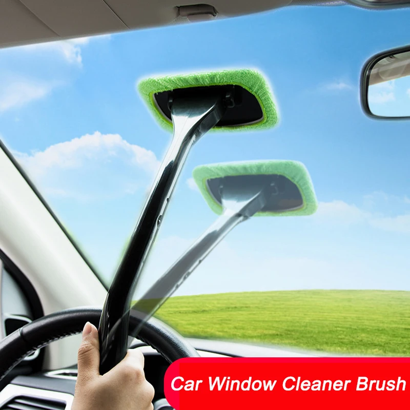 Car Windshield Cleaner Brush Kit Windshield Wiper Cleaning Wash Tool Inside Interior Auto Glass Cleaning Wash Tool Long Handle