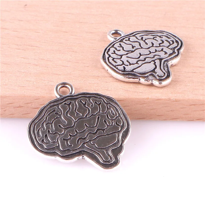 20pcs Antique Medical Organ Brain Pendant Charms For Necklace Bracelet Handmade Jewelry Making Accessories 23252