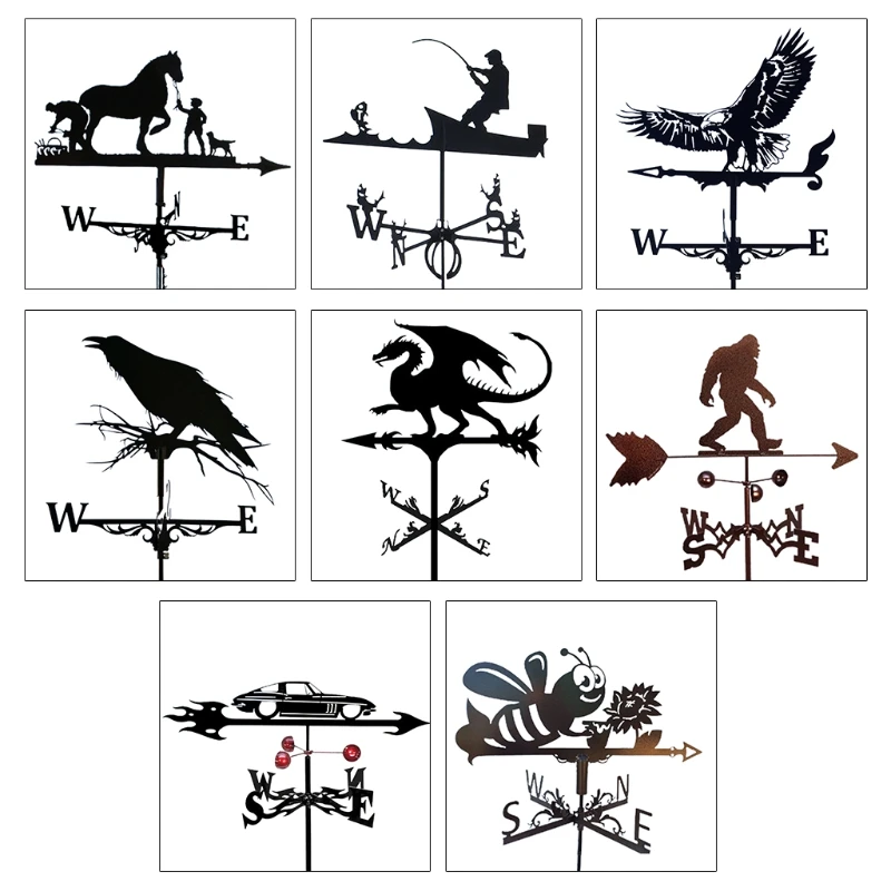 Stainless Steel Spray Paint Gardening Garden Direction Sign Weather Vane Retro XX9B