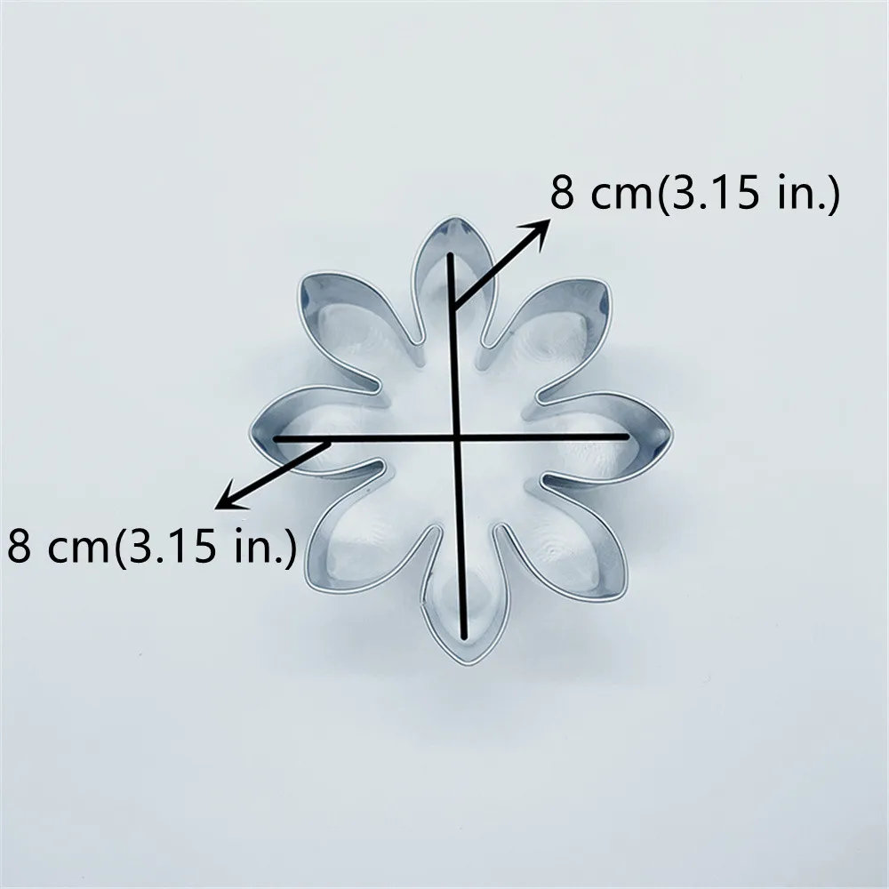 KENIAO Spring Easter Daisy Flower Cookie Cutter 8*8 cm Biscuit Fondant Bread Sandwich Stainless Steel Large Size Cooki Mold Tool