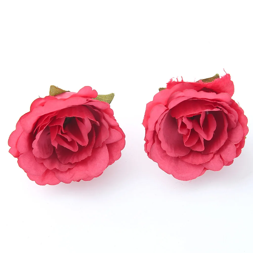 10/20Pcs 4cm Rose Artificial Flower Silk Head For Wedding Home Decoration DIY Garland Scrapbook Gift Box Craft Fake Flower Decor