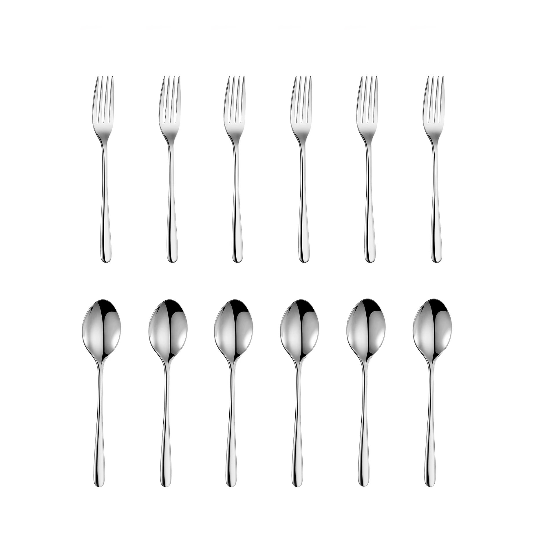 Cozy Zone 12 Pieces Dinnerware Set 6 Forks and 6 Spoons Cutlery Set Restuarant Hotel Wedding Tableware Service for 6