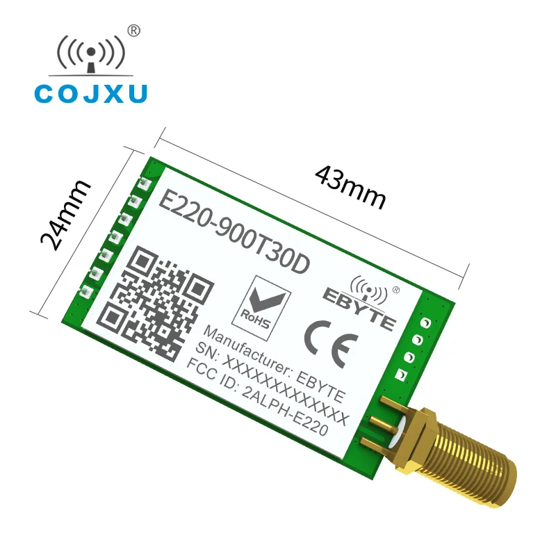 LoRa LLCC68 868MHz 915MHz Wireless Module 30dBm Long Range10km RSSI cojxu E220-900T30D SMA-K UART Transmitter Receiver SEMTECH