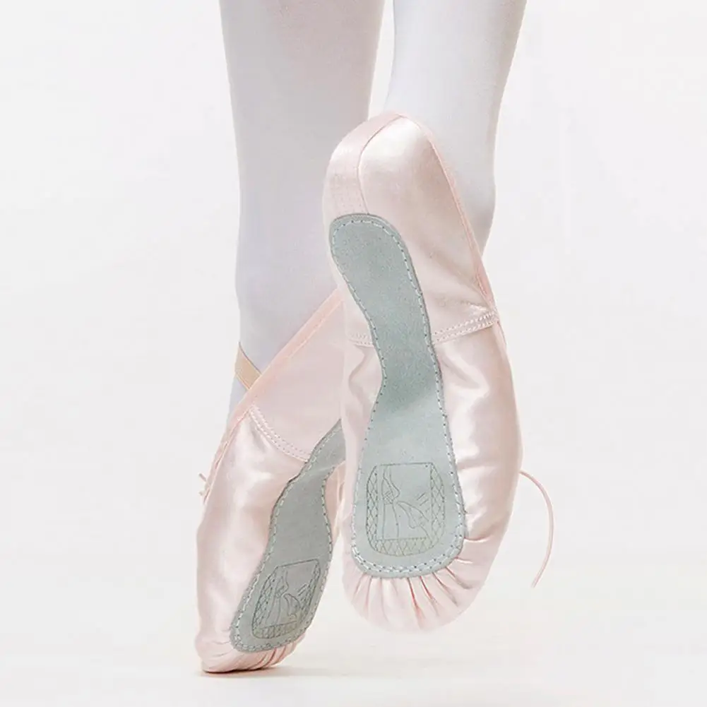 Ballet Pointe Slippers Anti-slip Soft Cowhide Ribbon Professional Ballet Dance Shoes With Ribbons for Girls Ladies Dance Shoes