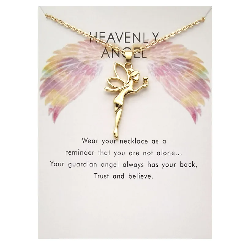 New Angel Tooth Fairy Little Girl Pendant Creative Card Clavicle Choker for women TRENDY charm Valentine\'s Day gift for lovers