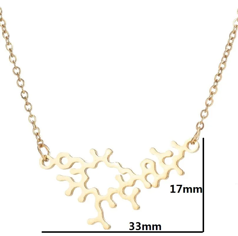 BAECYT Caffeine Molecule Necklace Chemical Molecular Structure Science Jewelry For Women Men Colar Unique Student Graduates Gift