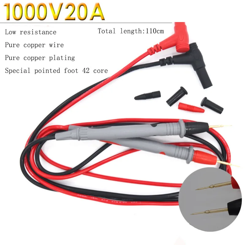 20A 1000V Multimeter Universal Probe Test Leads Pin for Digital Wire Pen Cable Needle Tip 2pcs/Set