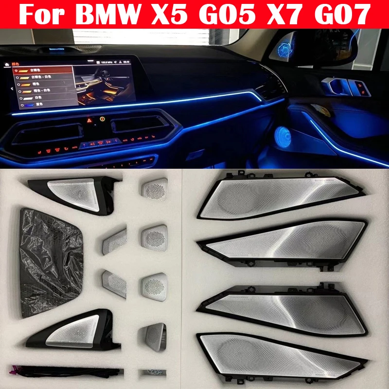 

Люминесцентные лампы для BMW X5 G05 X7 G07 Автомобильный светодиодный окружающей среды светильник свечение твитер крышка светильник ing отделка Динамик декоративный звуковой сигнал Панель