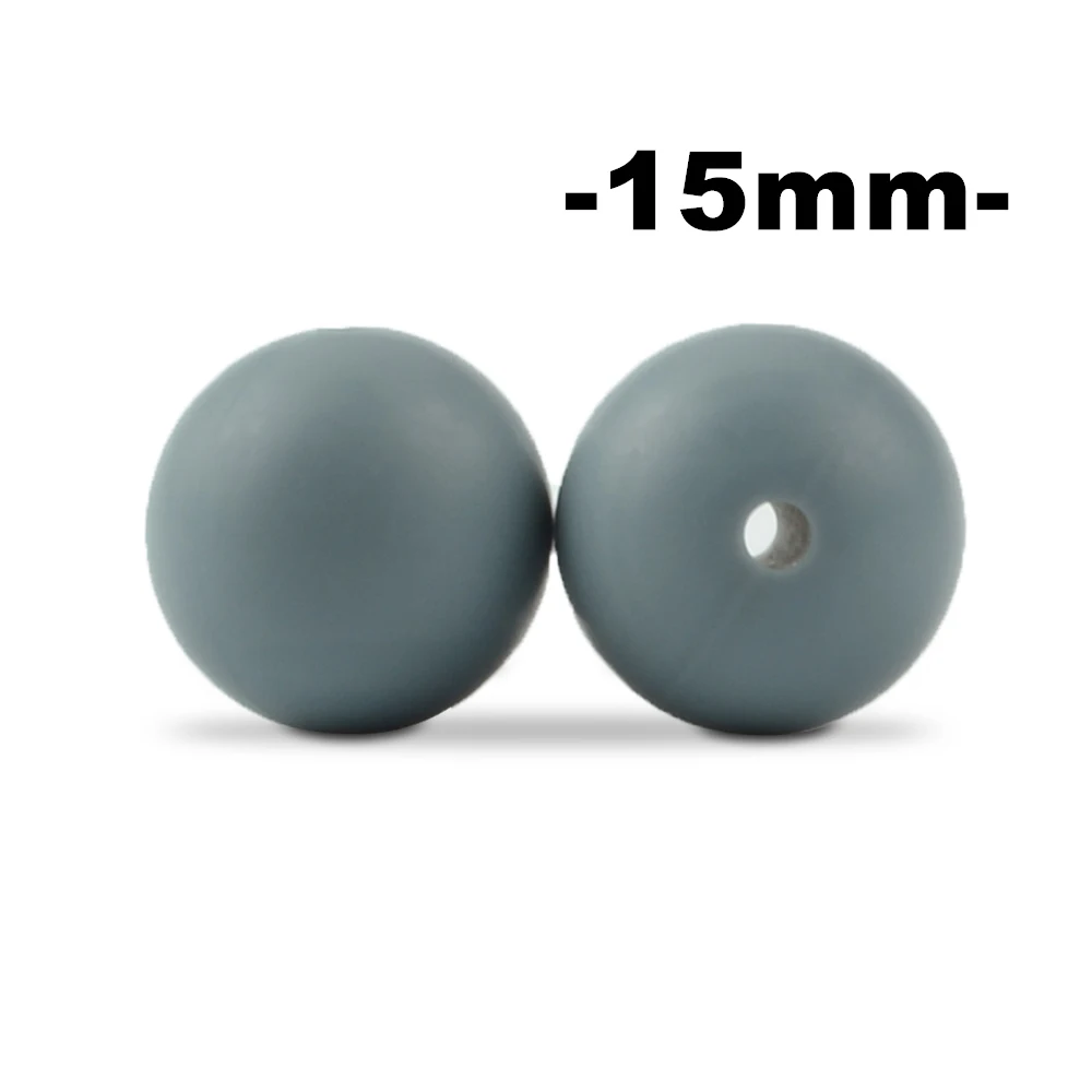 15mm 100 stuks Ronde Siliconen Kralen Bijtring Baby Verpleging Ketting Fopspeen Clip Mondverzorging BPA Gratis Food Grade Kleurrijk