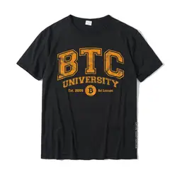 BTC-Camiseta de la universidad a la Luna para hombre, camisa divertida de Bitcoin desgastada, ajustada, Normal, de algodón, personalizada