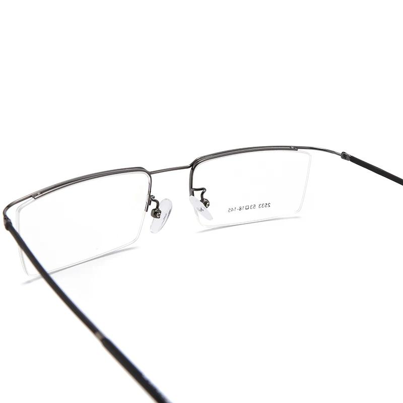 BCLEAR Titanium Alloy Slim Glasses Frame Men Ultralight Square Myopia Prescription Eyeglasses Metal Half Rimless Optical Eyewear