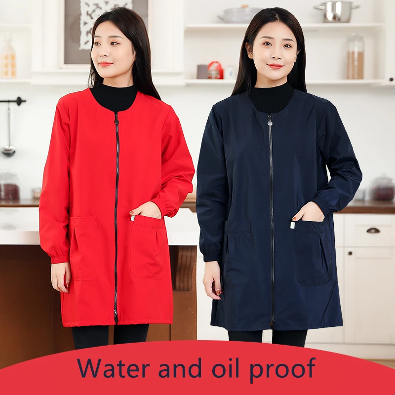 Pet Groomer Gown Pet Shop Uniform Pet Bathing Waterproof Work Clothes Women's Dog Grooming Smock Hair Salon Anti Hair Robe Y1107