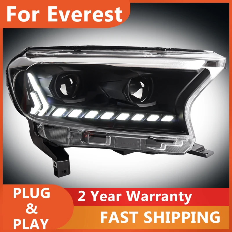 

Фара для Ford Ranger Everest, фара 2016-2021, фара Raptor Audi, тип DRL, указатель поворота, ближний свет, линза проектора