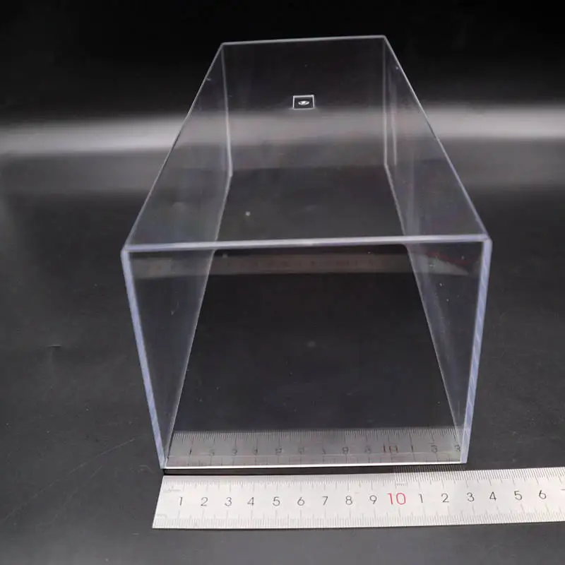 Caja de exhibición para modelo de coche, estuche acrílico transparente a prueba de polvo con Base negra, escala 1/18, 1/24, alta calidad, 29cm
