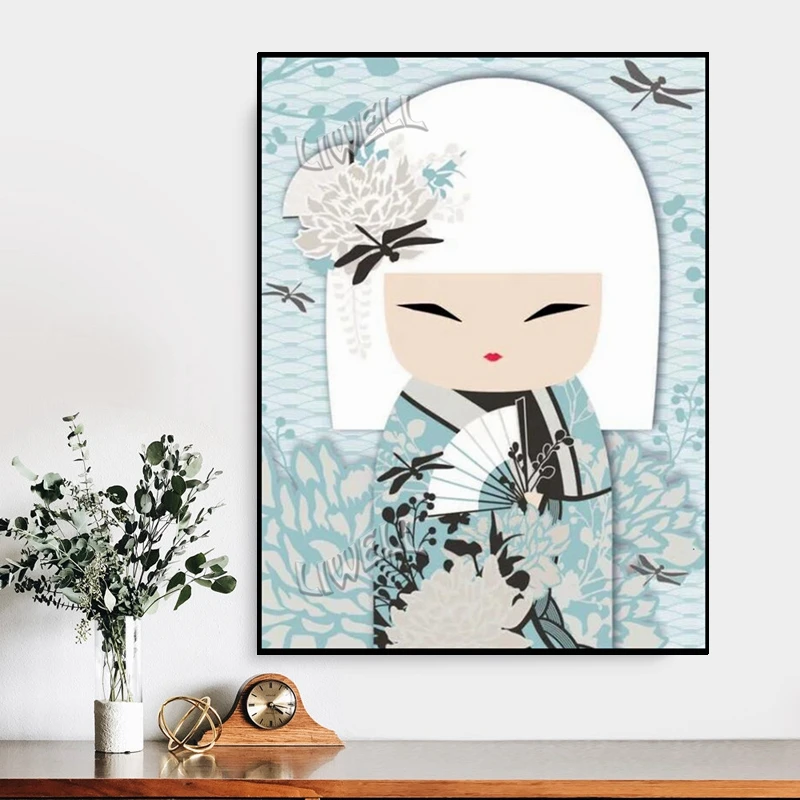 Full Drills 5d Japanese Kimmidoll Girl Cartoon Diamond Painting Mosaic Cross Stitch Art Gift For Room Decor