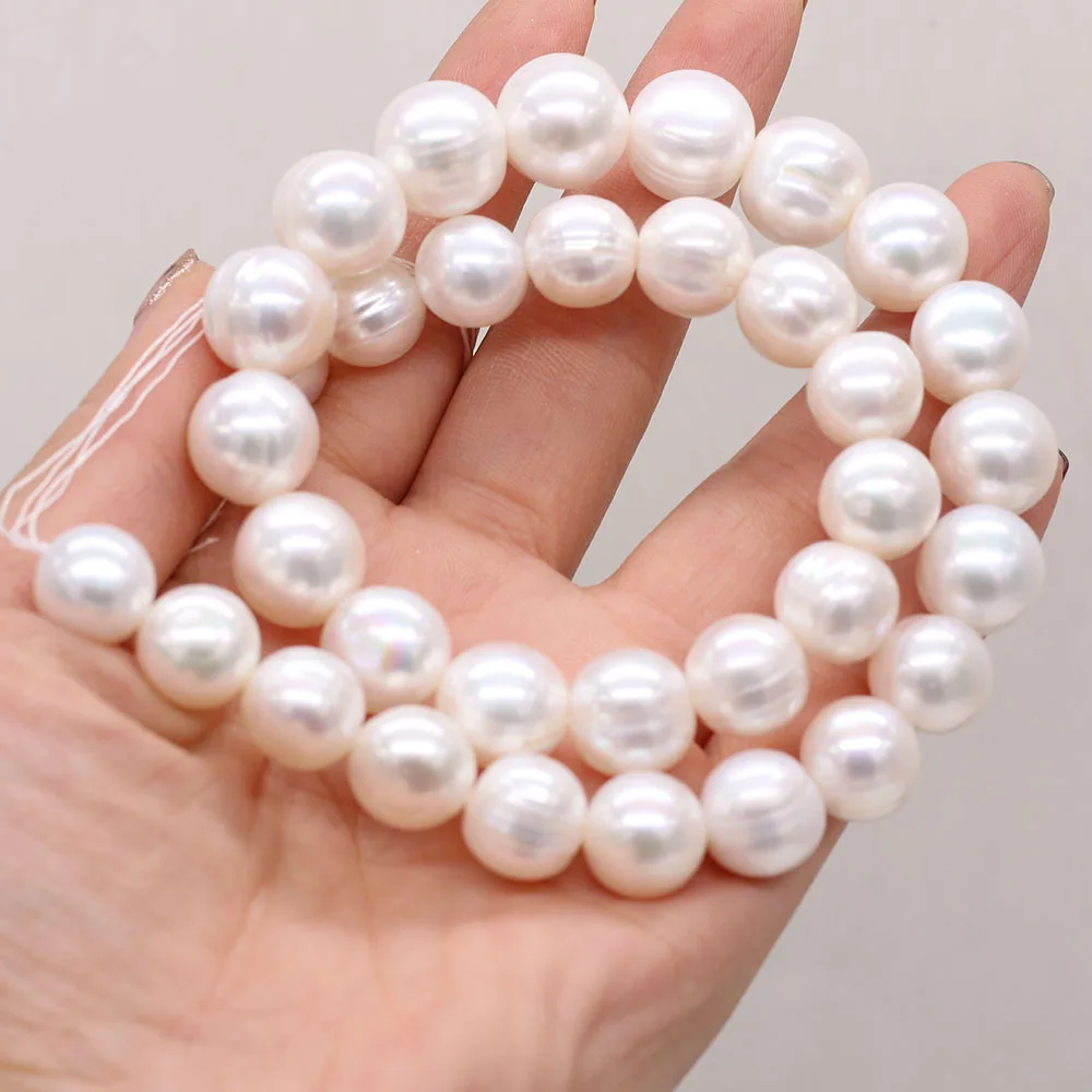 Natural Freshwater White Pearl Beads Round Exquisite Loose Bead For Jewelry Making DIY Charm Bracelet Necklace Accessories 8-9mm