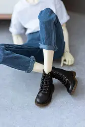 BJD Doll Shoes 1/3 Handsome Soft-soled Round Toe High-top Multi-color Black Blue Green Leather Ankle Boots Gift Doll Accessories