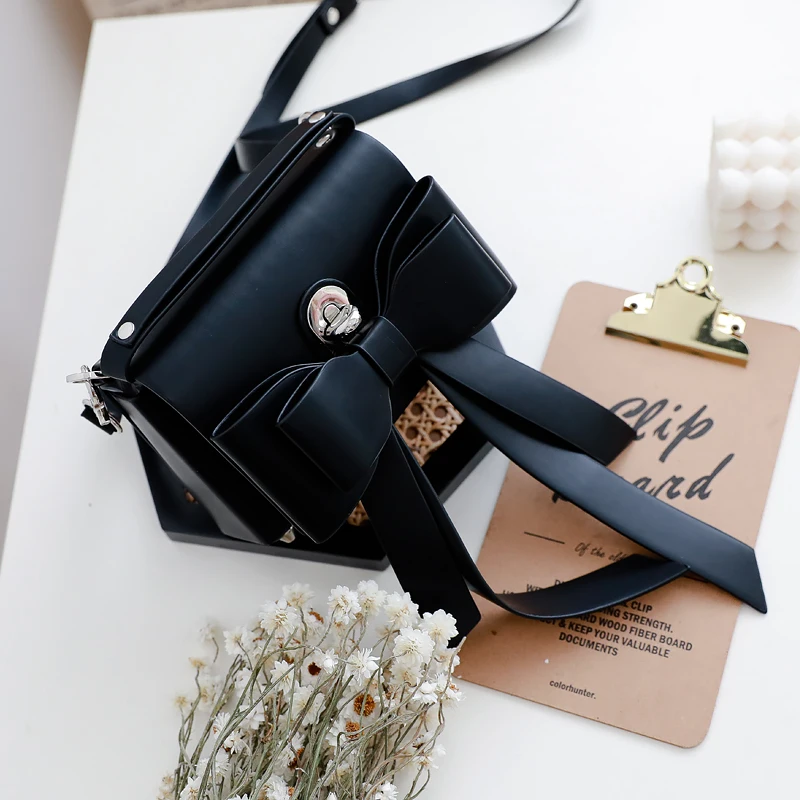 Kawaii Pink Bow Purses and Handbags for Women Fashion Designer Shoulder Bag Female Crossbody Bag Totes Cute Ladies Leather Bag