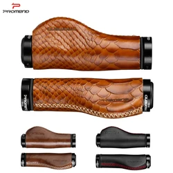 1 Pair Cattle Leather City Mountain Bike Scooter MTB Bicycle Handlebar Cover Handle Grips Cowhide Grip Non-Slip Aluminum Lock