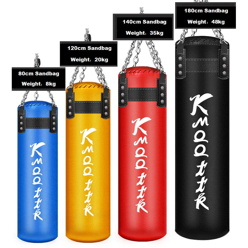 Heavy Sanda Sandbags, Leather Punching Boxing Bag, Adults Kickboxing Sandbags, MMA Muay Thai Taekwondo Home Trainning,180cm 48kg