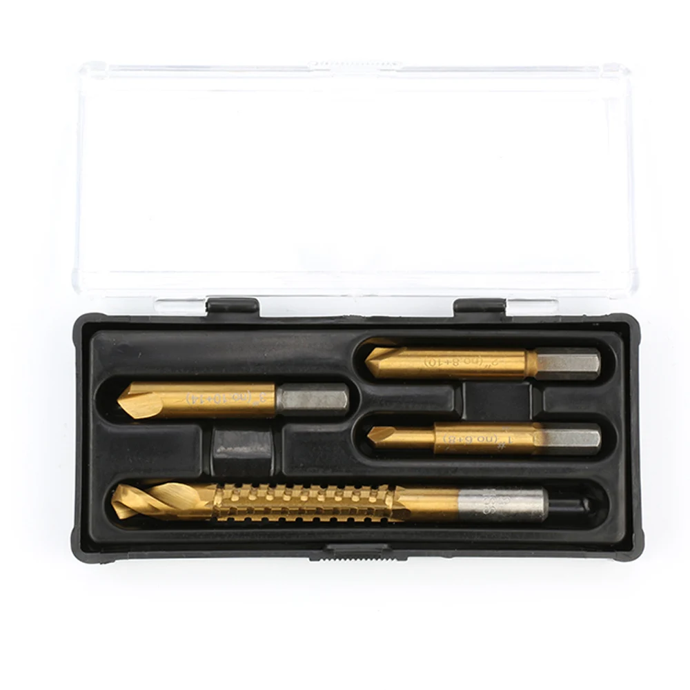 Damaged Screw 4pcs Remover 4in1 Lot Drill Out Handymen Broken Bolt Stud Removal Tool Kit 4pc #1 #2 #3 Milling Drill Bits 8mm