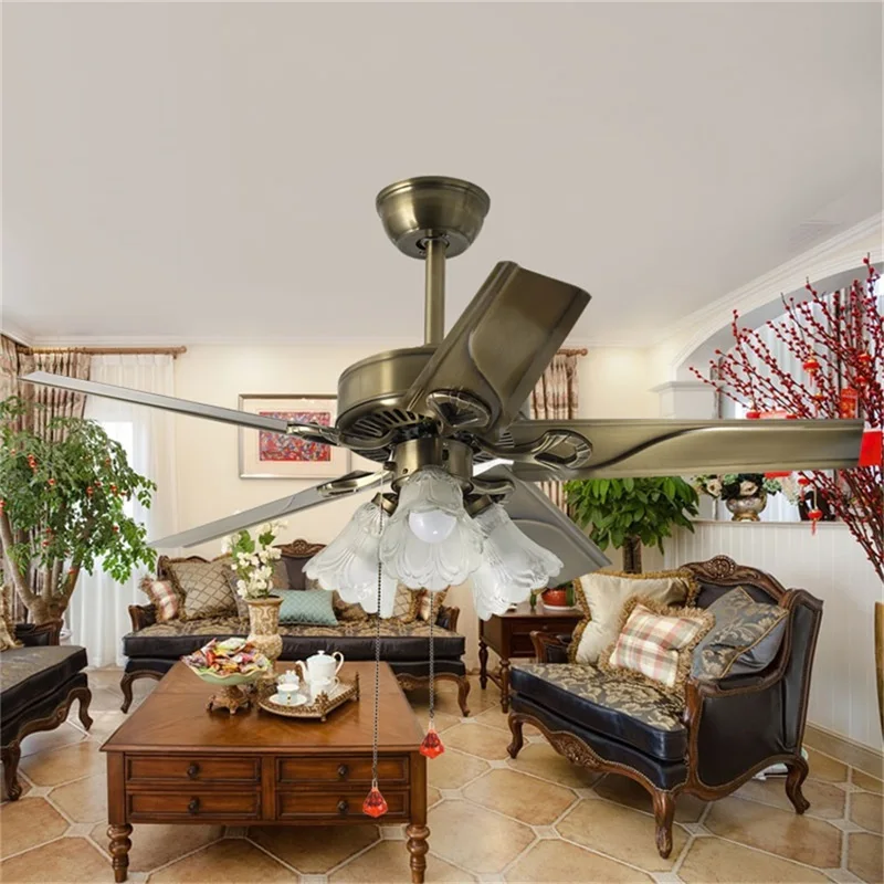 FAIRY Ceiling Fan Light Modern Simple Lamp With Straight Blade Remote Control For Home Living Room