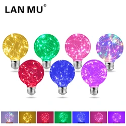 G95 Glass Light Bulb E27 110V 220V LED Edison String Colorful RGB Lighting Copper Wire Bulb Home Decor Holiday Night Light Lamp