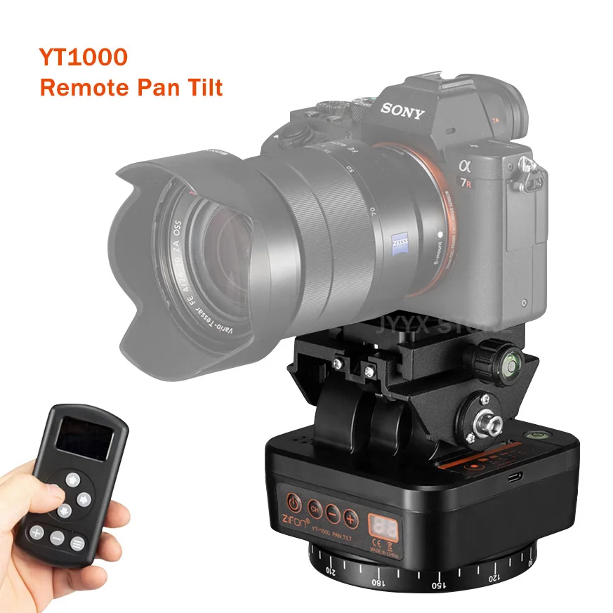 ZIFON YT-1000 Remote Control Pan Tilt Motorized Tripod head Electric Rotation Panoramic head Remote Contro for Phones Cameras