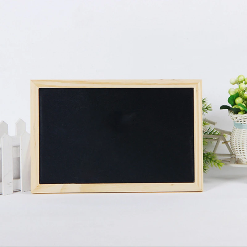 Pizarra de doble cara de madera artesanal, marco de madera, pizarra pequeña, tablero de mensajes de escritura, decoración del hogar, listado DIY