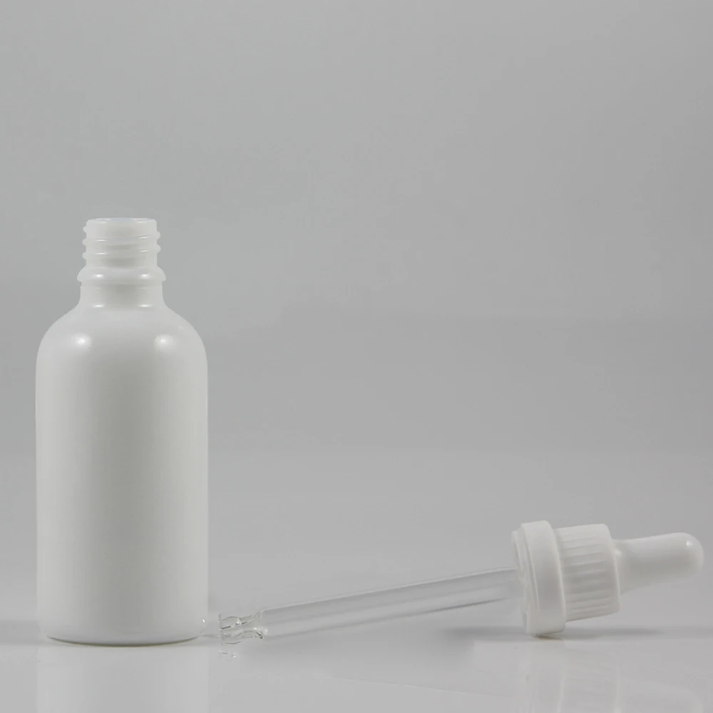 

Face Skin Care Oil Bottle 50ml,50pcs White Glass Dropper Bottle