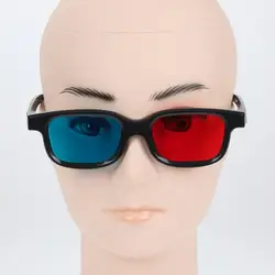 Universal 3D Plastic Glasses Red Blue Black Frame For Dimensional Anaglyph TV Movie DVD Game