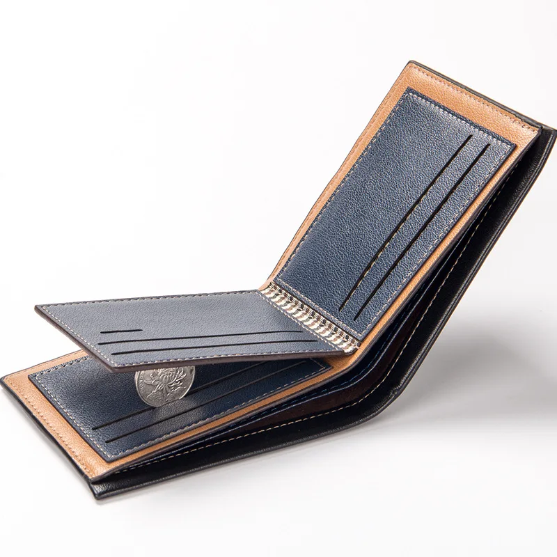 New Slim Short Men Wallets High Quality Luxury Card Holder Male Purse Retro Coin Pocket Photo Holder Men Wallets