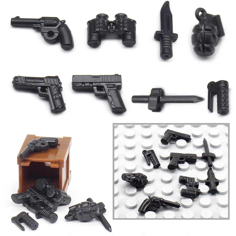 Armes blocs de construction militaire policiers spéciaux figurines Mini base armes à feu modèle Force Pubg Ww2 Moc enfant cadeau de noël jouet