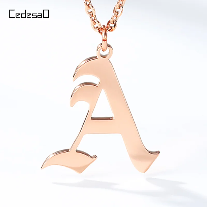 Personalized A-Z Letter Alphabet Pendant Necklace Custom Inital Necklace for Women