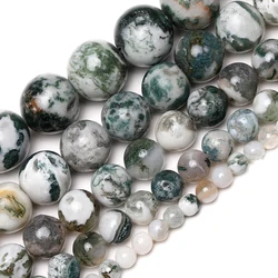 Wholesale Natural Stone Tree Agates Round Loose Beads 15